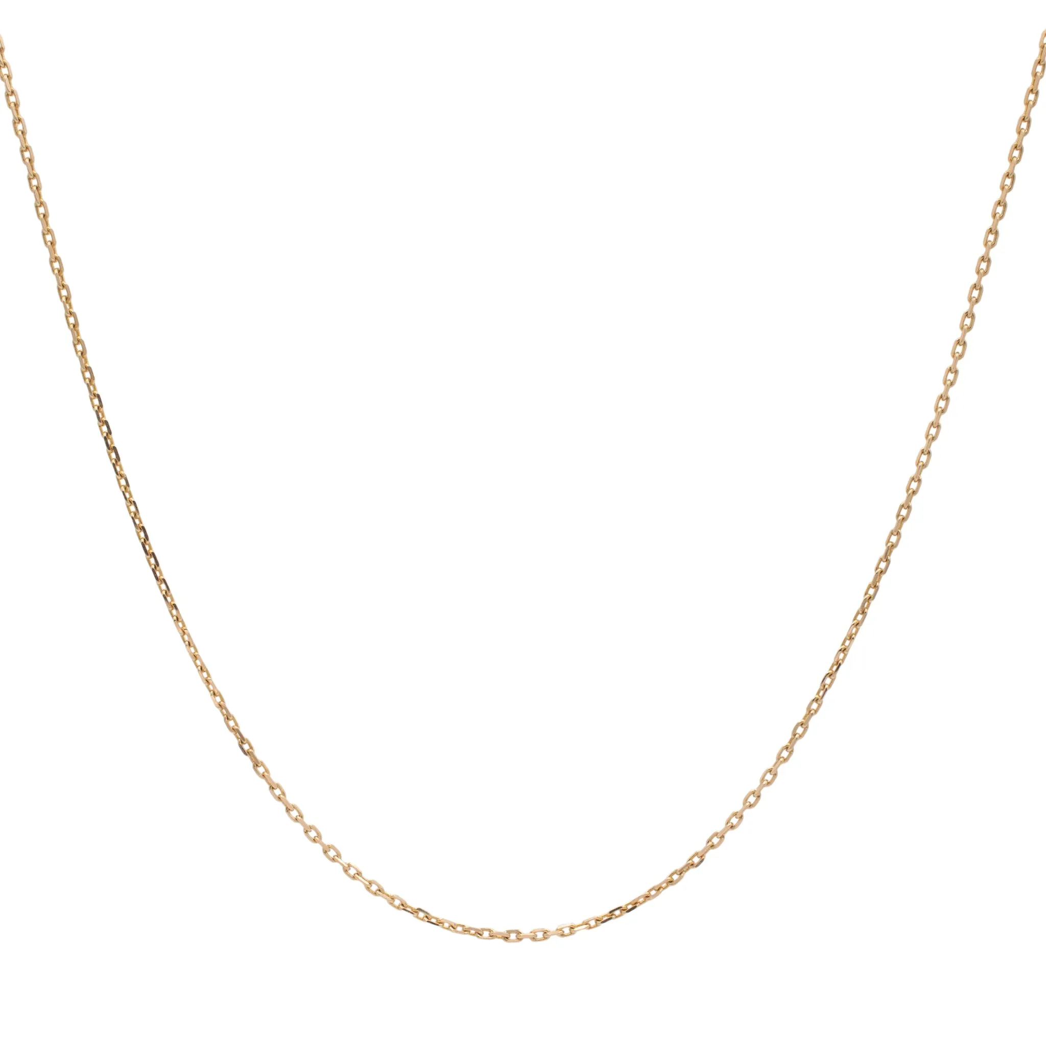 14K Yellow Gold Diamond Cut Chain Necklace