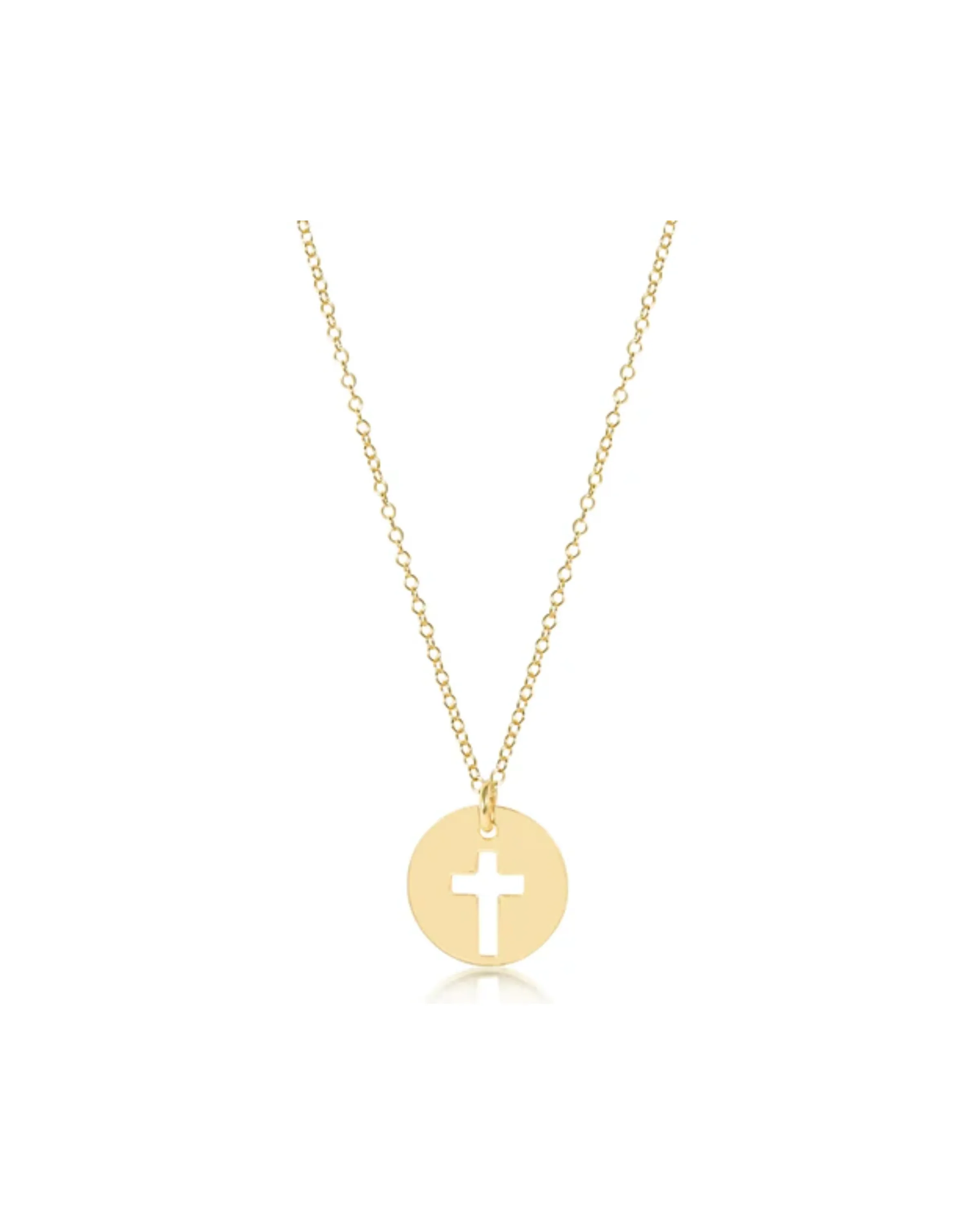 16" Necklace Gold Blessed Gold Disc [N16GBLEGD]