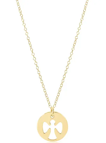 16" Necklace Gold Guardian Angel [N16GGAGD]