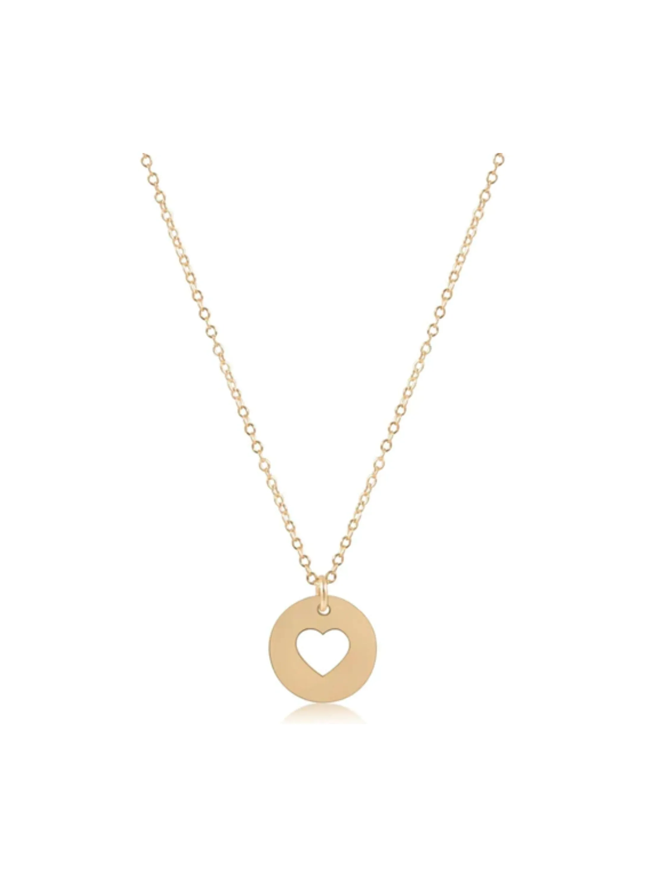 16" Necklace Gold Love Gold Disk [N16GLOVGD]