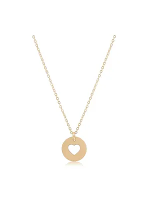 16" Necklace Gold Love Gold Disk [N16GLOVGD]