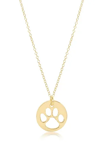 16" Necklace Gold Paw Print [N16GPPGD]