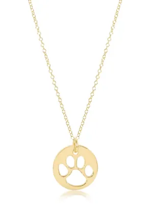 16" Necklace Gold Paw Print [N16GPPGD]