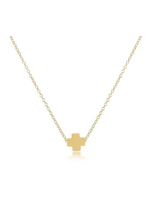 16" Necklace Gold Signature Cross [Gold-N16GSCGLD]