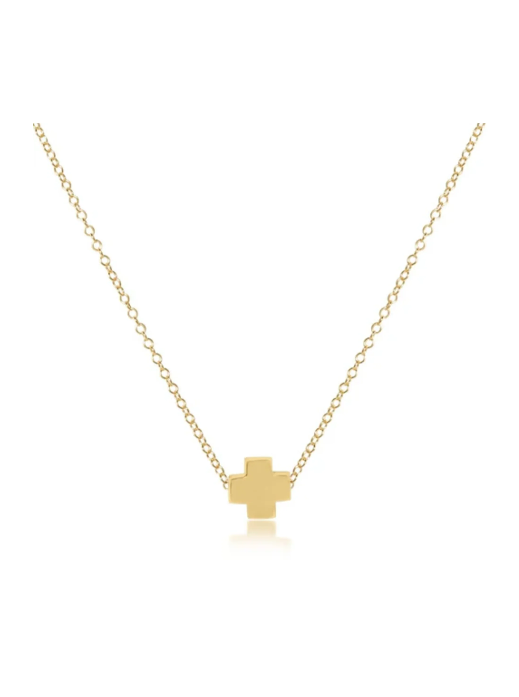 16" Necklace Gold Signature Cross [Gold-N16GSCGLD]