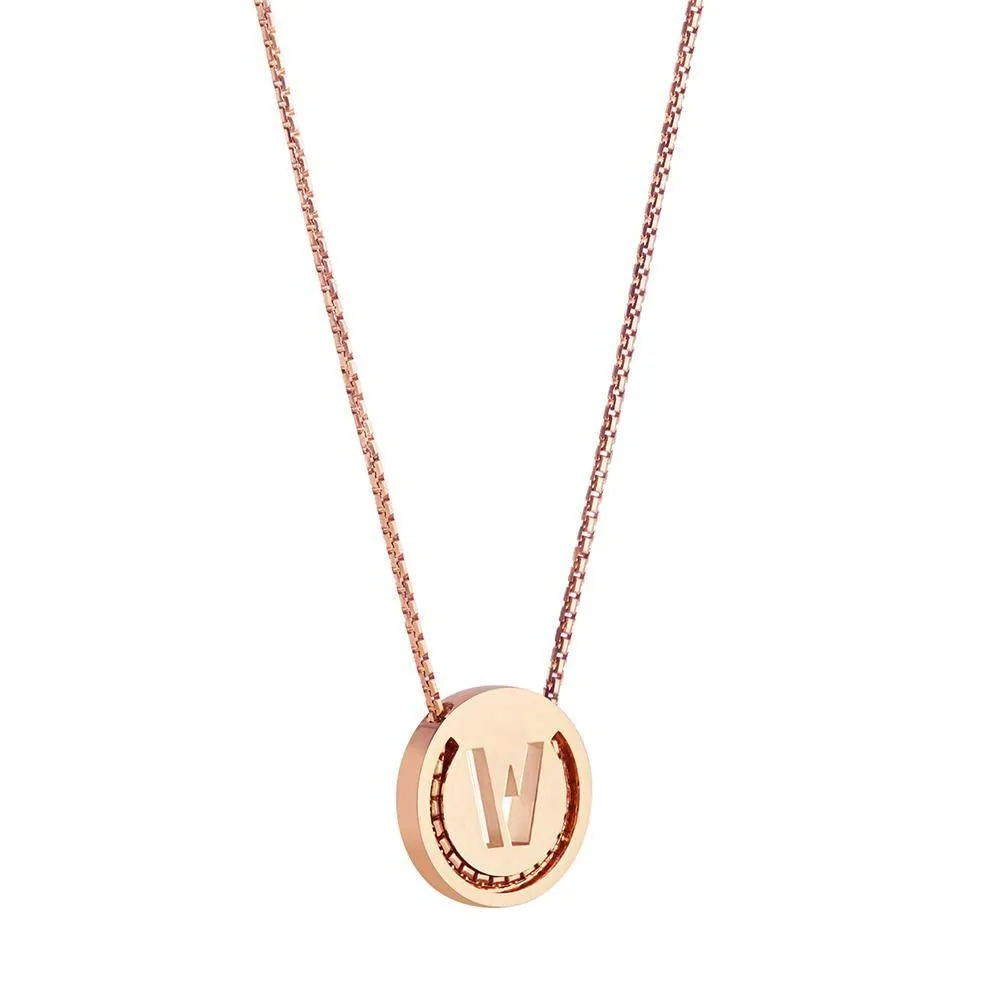 ABC's - W 18K Gold Plated Necklace