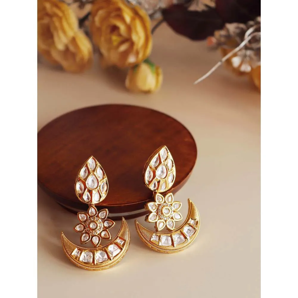Curio Cottage Meira Green Coloured Stones Embellished with Kundan Choker Necklace Set