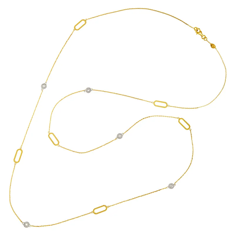 Diamonds by the Yard 14K Gold 34 Rope-Detailed Paperclip Link Necklace