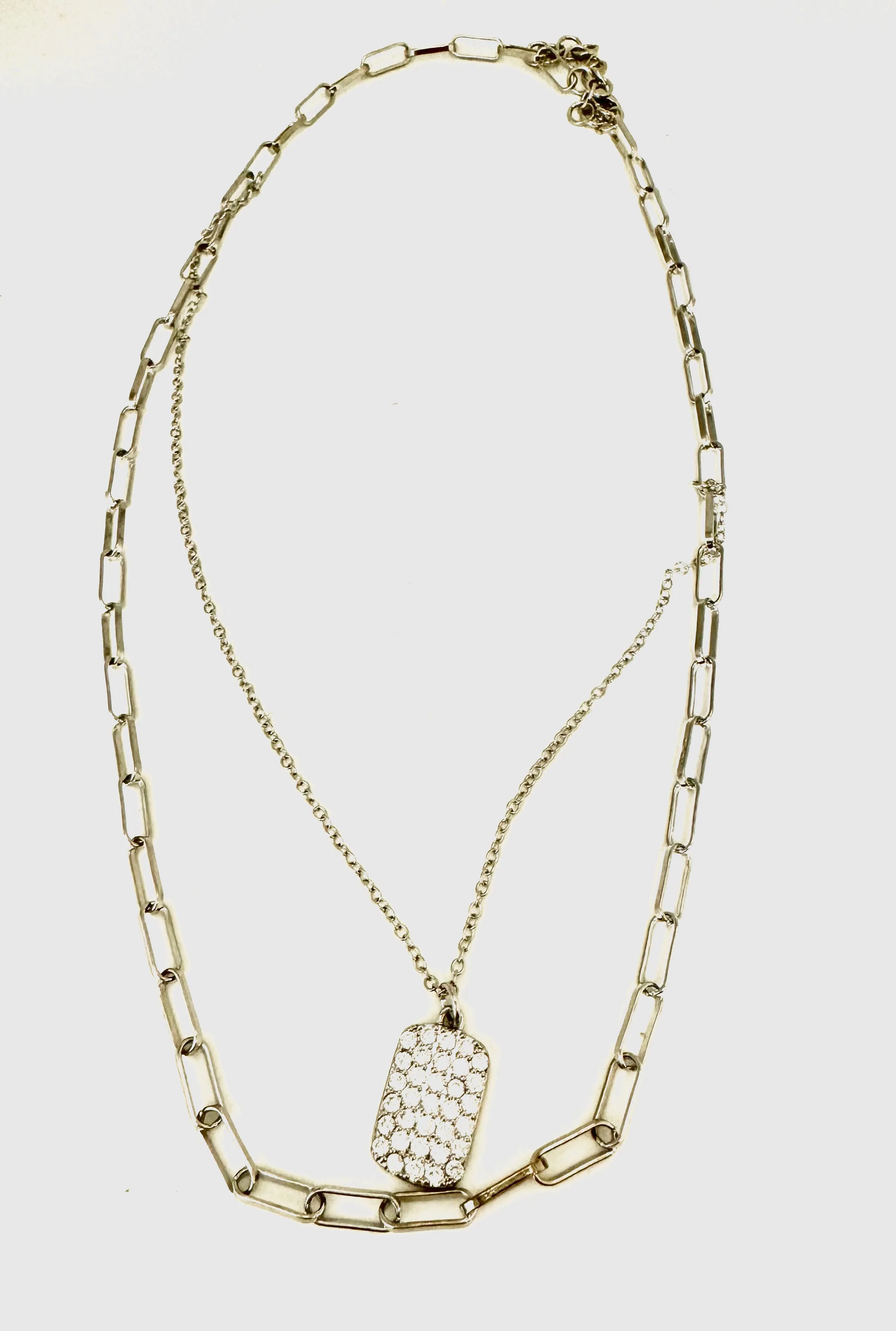 Dog Tag Paperclip Necklace