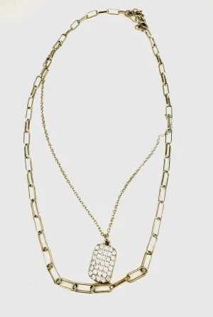 Dog Tag Paperclip Necklace