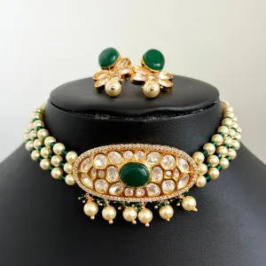 Green Premium Kundan Choker
