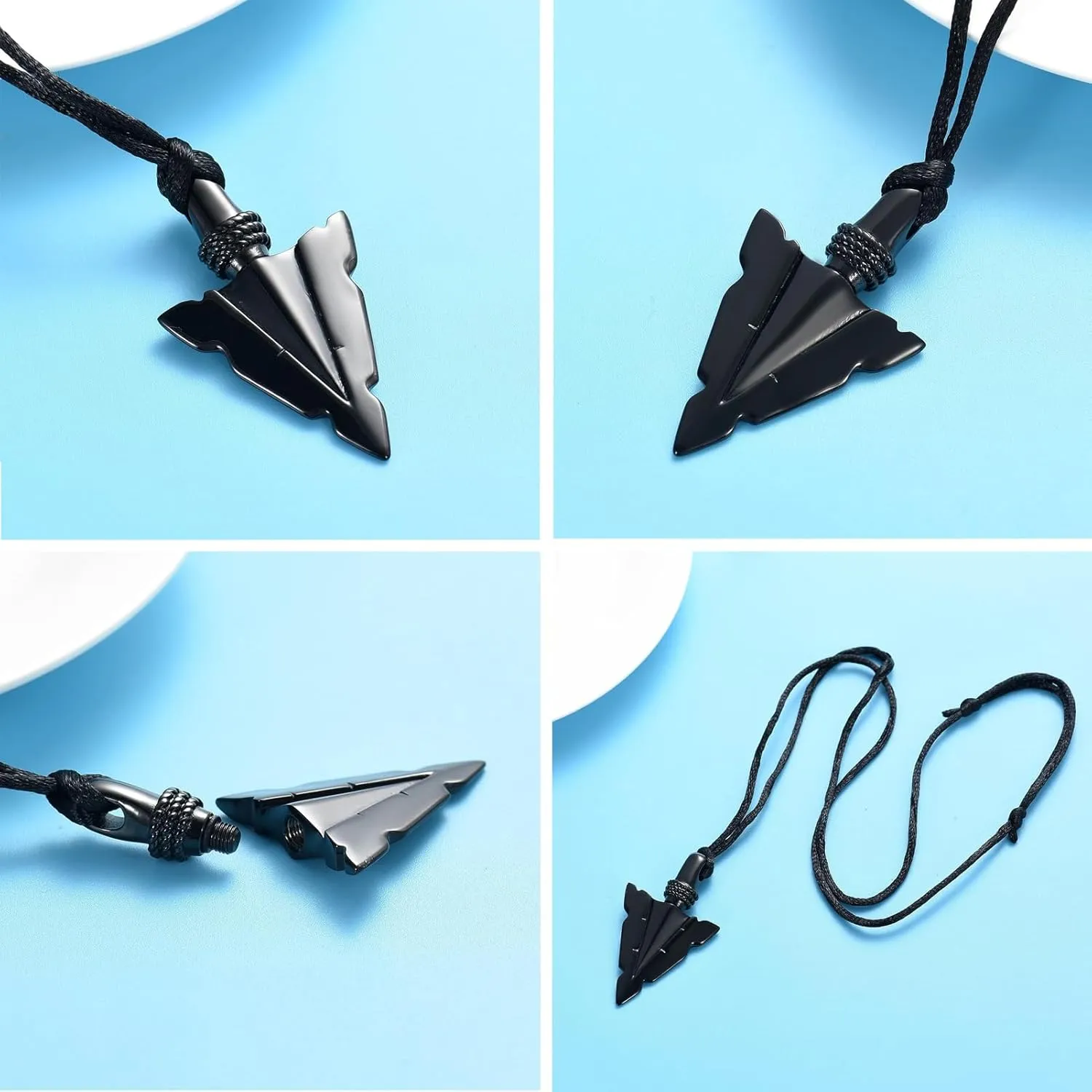 Hearbeingt Urn Necklace for Men Arrowhead Cremation Ash Jewelry Memorial Lockets Pendant Keepsakes for Human Ashes for Women Memory Gift