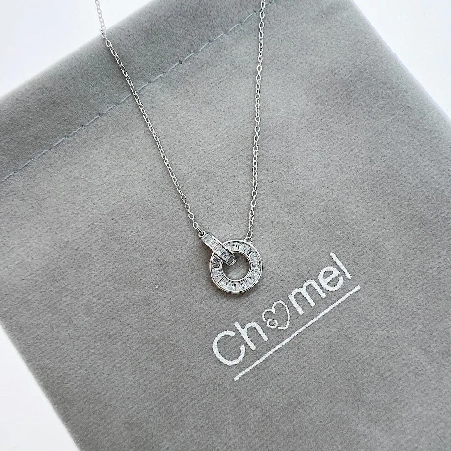 Interlocking Circle Cubic Zirconia Necklace