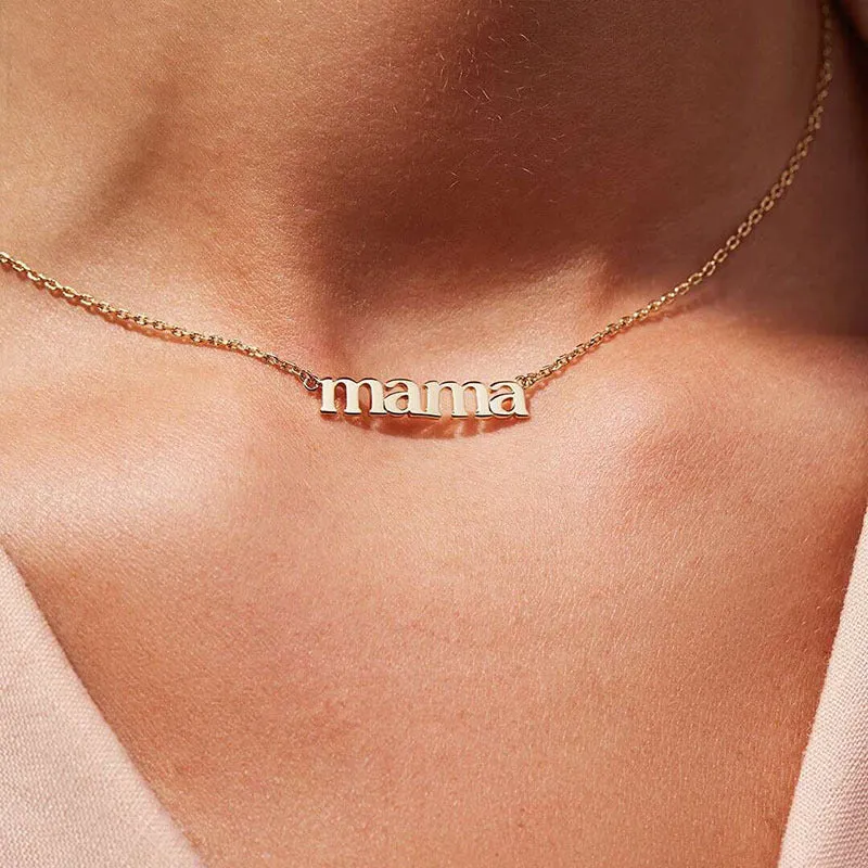 MAMA alphabet pendant necklace