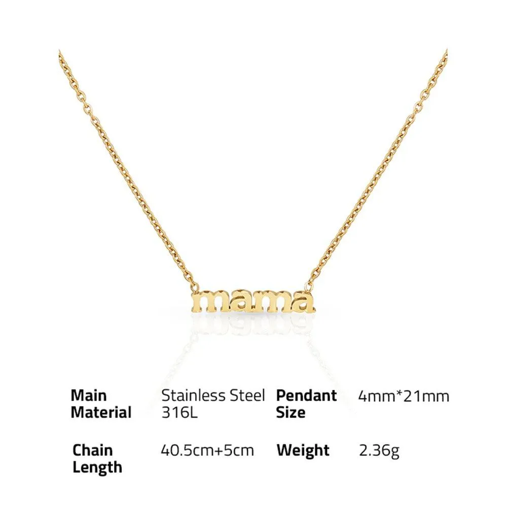 MAMA alphabet pendant necklace