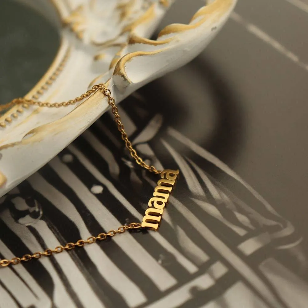 MAMA alphabet pendant necklace