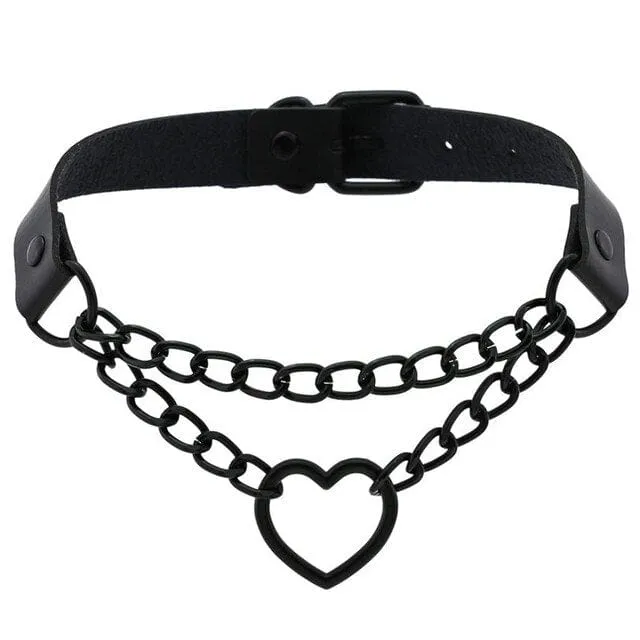 NVU Gothic Heart Choker Jewelry