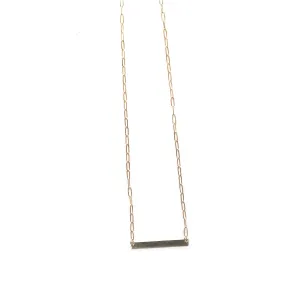 Paperclip chain and bar necklace