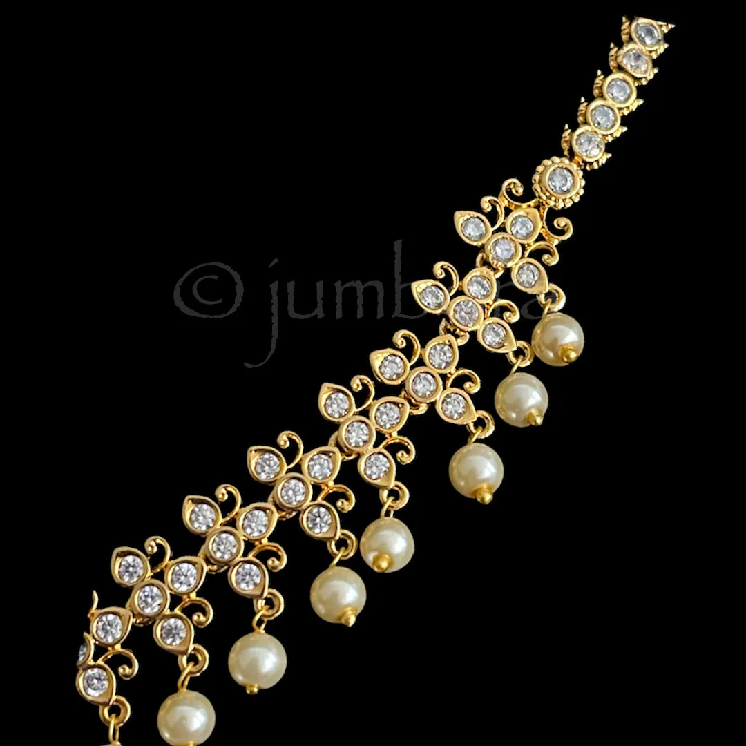Peacock & Pearl AD (CZ) Zircon Necklace Set