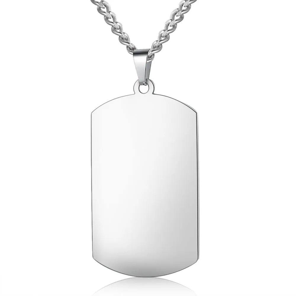 Personalized Dog Tag Necklace- Picture Pendant- Cool Gifts For Dad