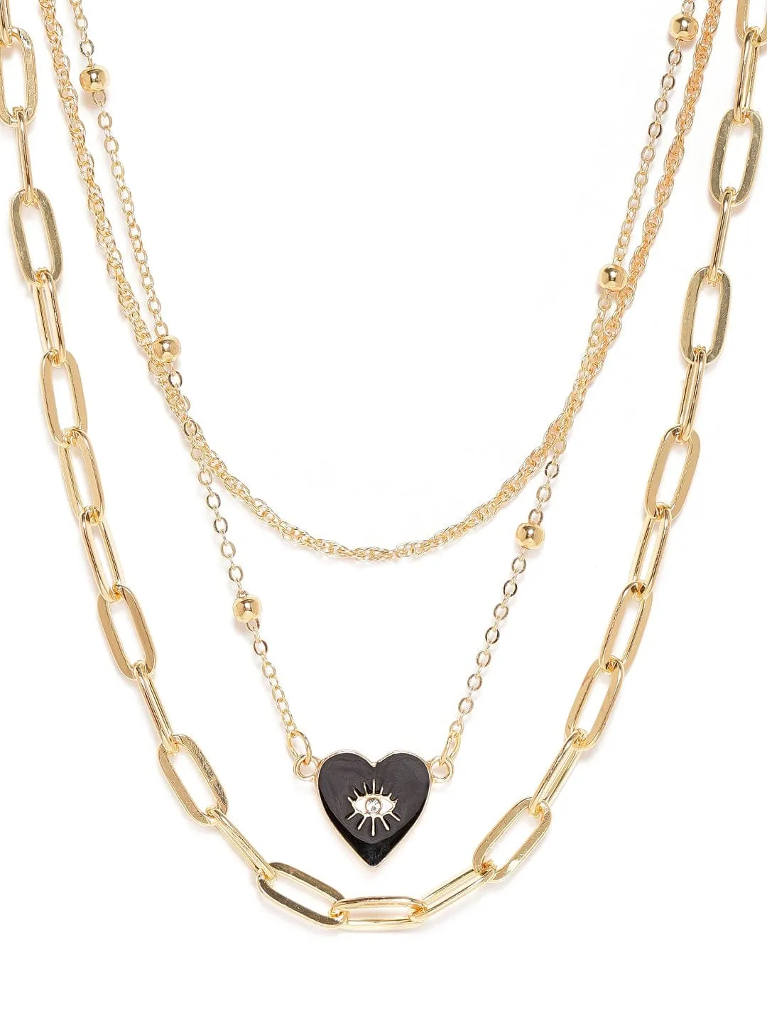 Rubans Voguish Multi Crystal & Charm Beaded Necklace