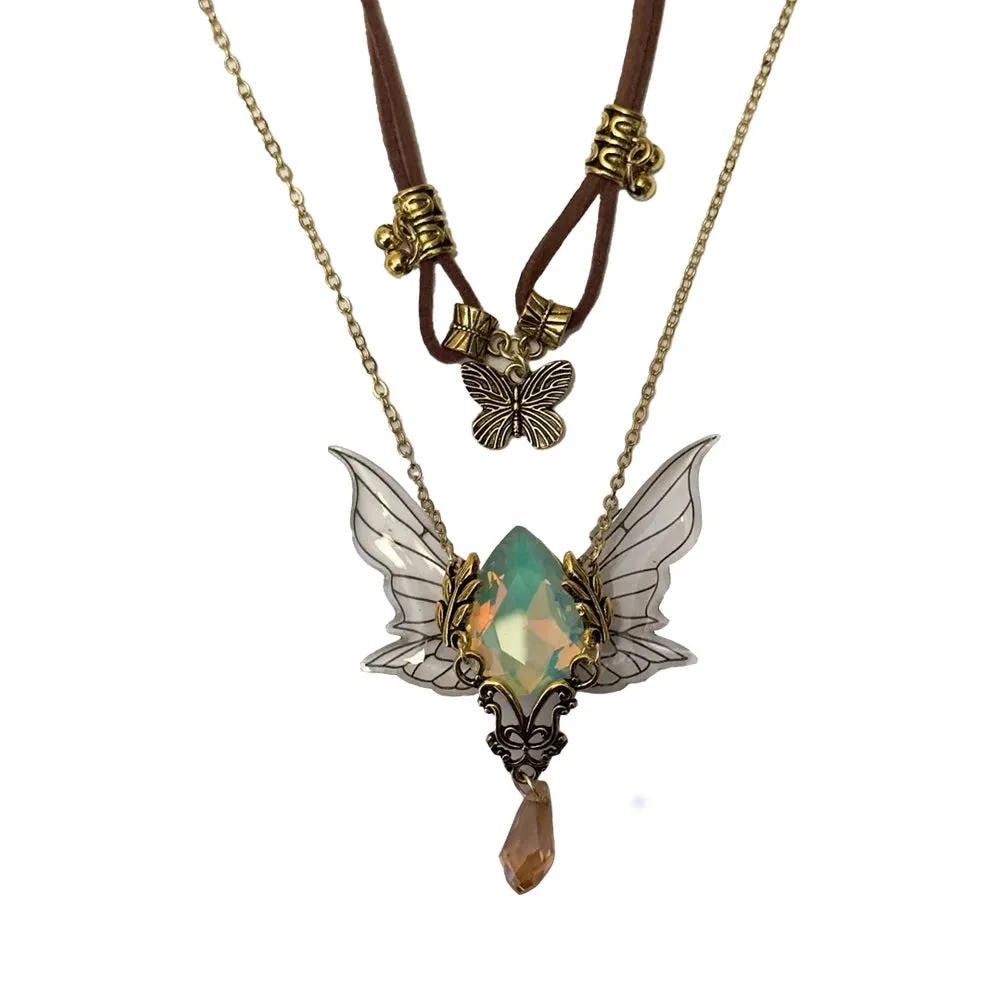 Vintage Brown Butterfly Choker Necklace - Women's Fashion Collarbone Chain Pendant