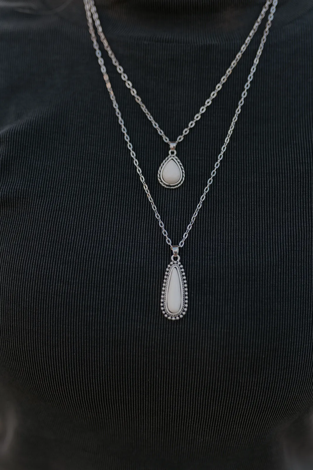 White Turquoise Pendant Necklace