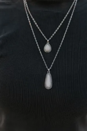 White Turquoise Pendant Necklace