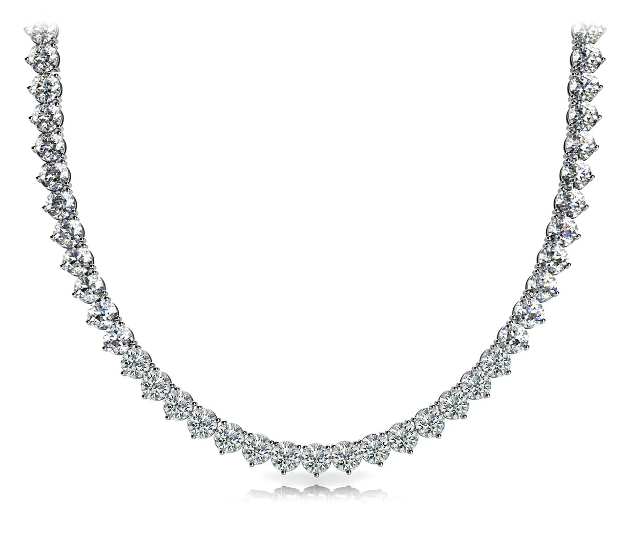 WIND 10 Carat Diamond Rivera Necklace in 14K - 18K Yellow Gold 3 prong set 7 pointer H Color I1 Clarity BY MIKE NEKTA