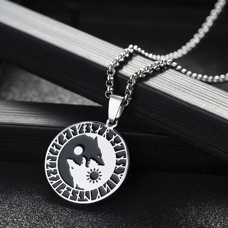 Yin Yang Wolf Necklace
