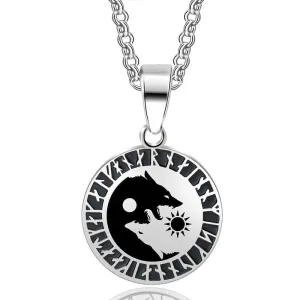 Yin Yang Wolf Necklace
