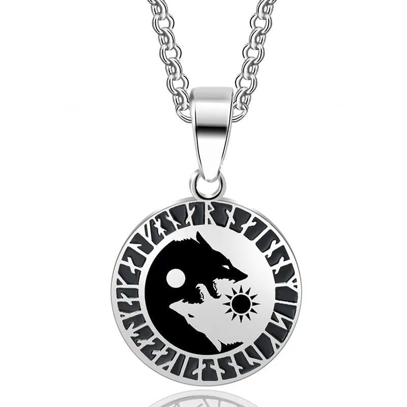 Yin Yang Wolf Necklace